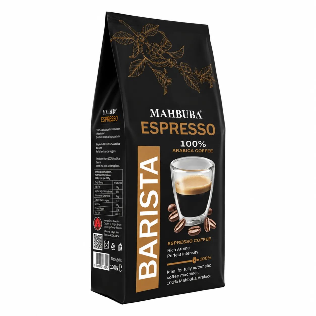 %100 Arabica Barista Espresso Çekirdek Kahve 1 kg