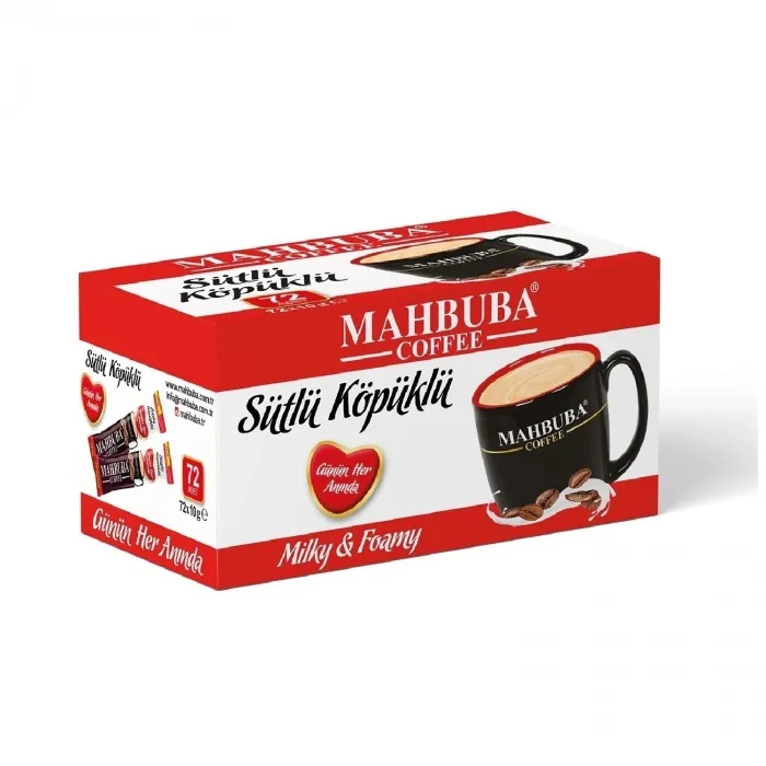 3ü1 Arada Sütlü Köpüklü 72x10gr Mini Küçük Boy İkramlık Otobüs Hazır Kahve Kutu