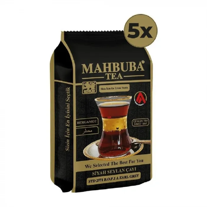 5x200gr Earl Grey Bergamot Aromalı İthal Seylan Sri Lanka Ceylon Kaçak Siyah Yaprak Çay