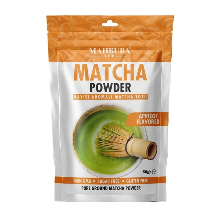 Kayısı Aromalı Matcha Çayı Tozu 50gr - Glutensiz