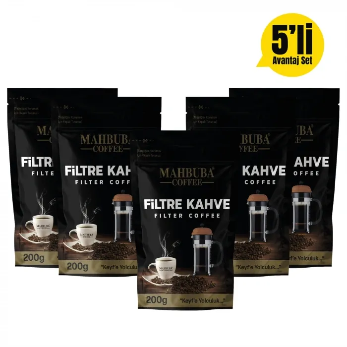 Kavrulmuş Ve Öğütülmüş İtalyan Filtre Kahve 5x200gr