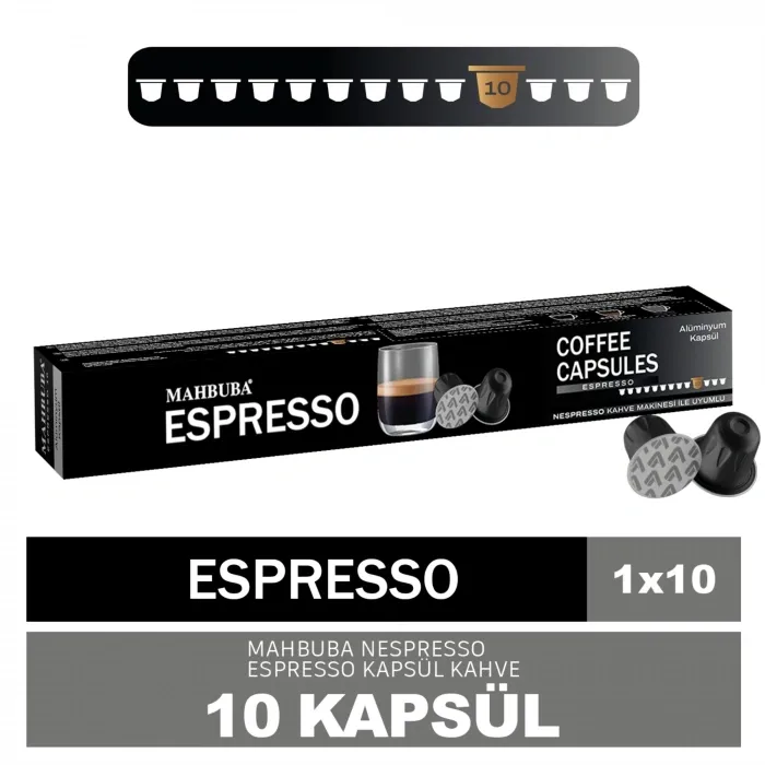 10'lu Espresso Kapsül %100 Arabica Kahve (Nespresso Uyumlu Alüminyum)