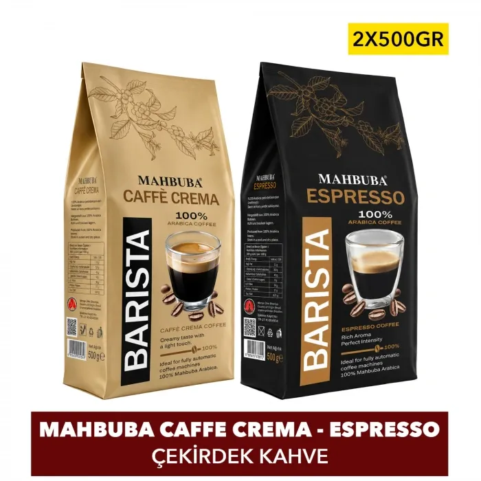 %100 Arabica Caffe Crema - Espresso Çekirdek Kahve 2x500gr