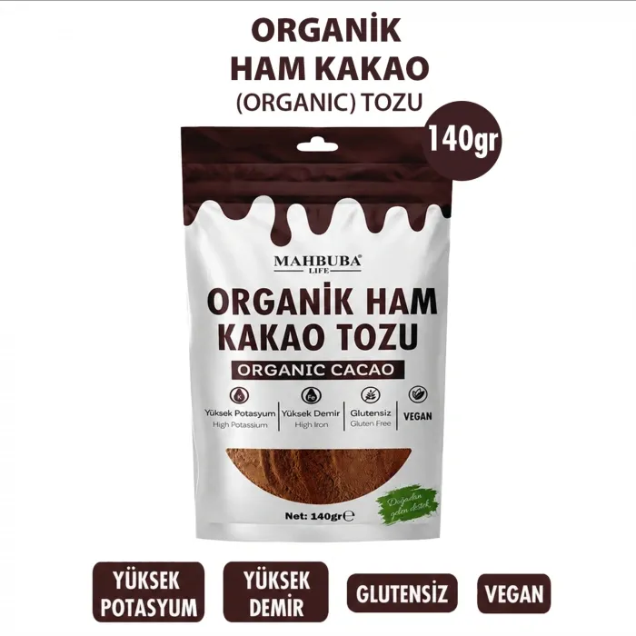 Organik Ham Kakao Tozu 140gr - Katkısız - Glutensiz (PESTİSİT KADMİYUM VE AFLATOKSİN ANALİZLİ)