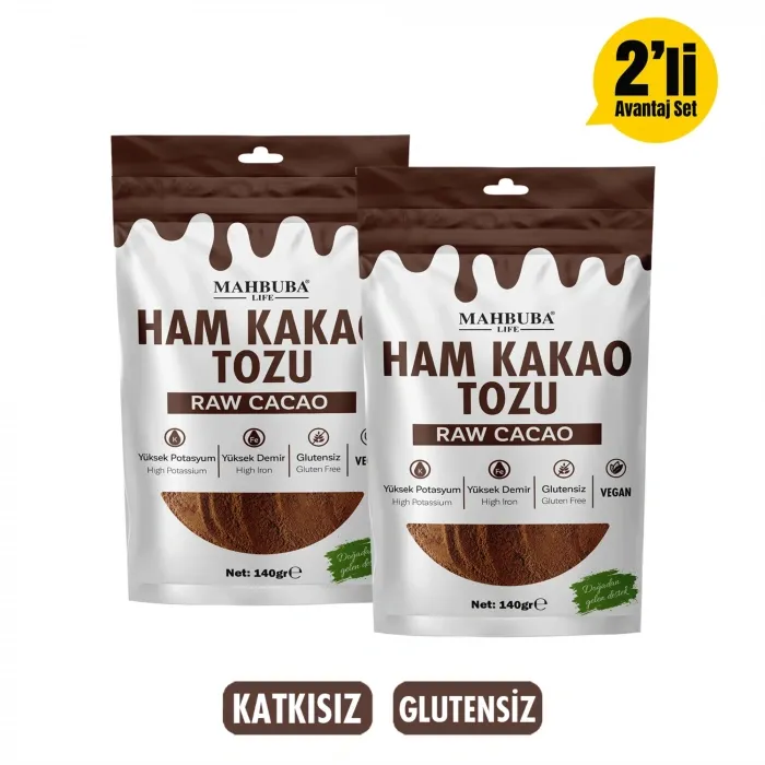 Ham Kakao Tozu 2x140gr - Doğal - Katkısız - Glutensiz