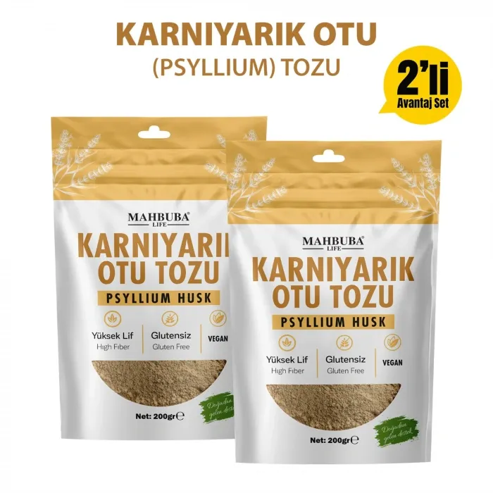 Karnıyarık Otu Tozu (Psyllium Husk) 2x200gr – Yüksek Lif - Glutensiz - Katkısız