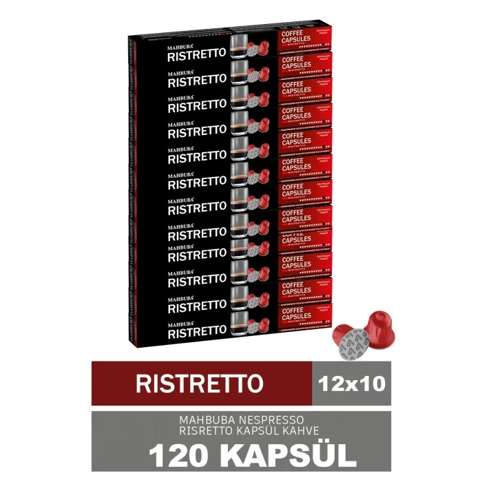 120'li 12x Ristretto Kapsül %100 Arabica Kahve (Nespresso Uyumlu Alüminyum)