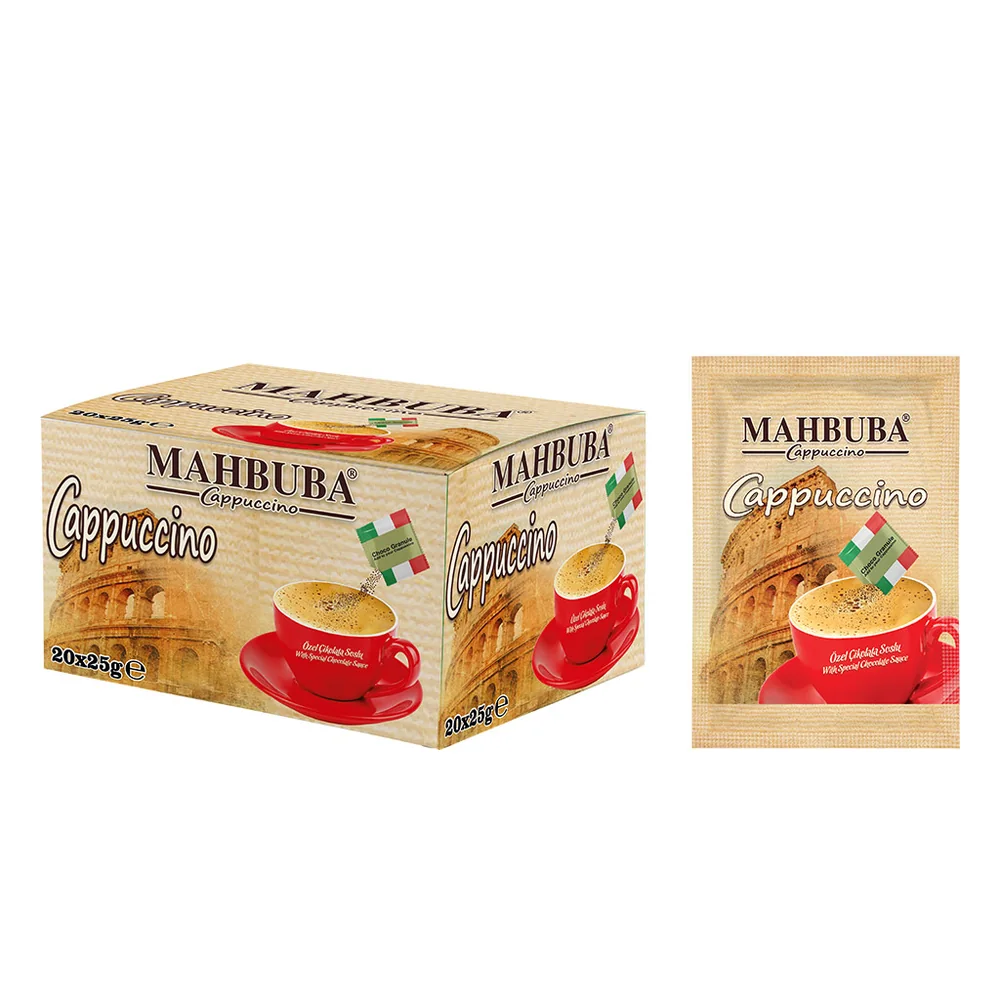 Coffee Çikolata Soslu Bol Köpüklü Granule Cappuccino Kutu Hazır Kahve 20x25gr