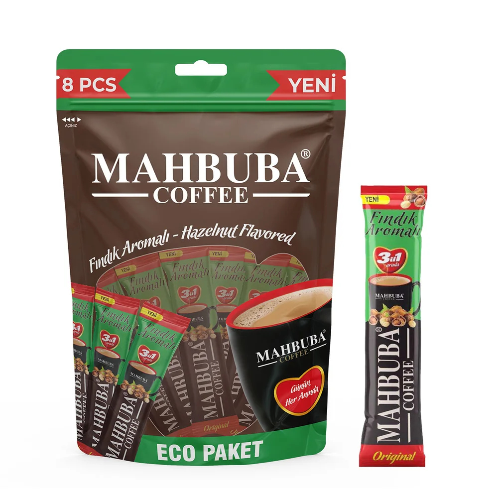 Coffee 3ü1 Arada Fındıklı Hazır Kahve 8x17gr Eco Paket