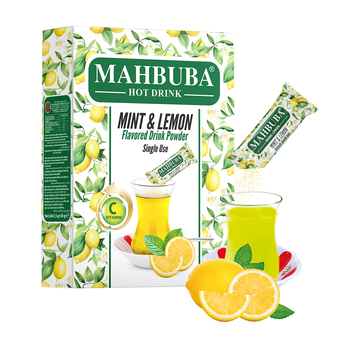 Mahbuba Tek İçimlik Nane Limon Aromalı Oralet Çayı 24×1,5gr – Mahbuba ...